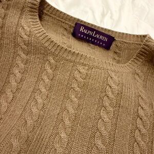Ralph Lauren Women's Tan Cable Knit Sweater